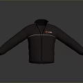 Brown Jacket with Zipper Closure Dark Lining and Small Chest Logo 3d model