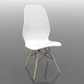 Modern White Single Chair with Wooden Crossed Legs and Minimalist Design for Modern Interior