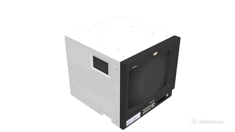 Industrial Equipment Featuring White And Black Exterior Integrated Display Screen And Control Panel 3d model 