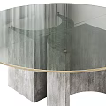Modern Round Glass Top Coffee Table with Textured Base and Sleek Design