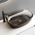 Modern Bathroom Interior With Round Illuminated Mirror Black Washbasin And White Cabinet
