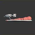 Miniature Toy Scene With Blue Airplane And Red Balloons On White Base