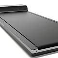 Modern Black and Silver Treadmill Sports Equipment with Running Deck and Brown Wheels