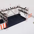 Heavy Duty Commercial Construction Equipment With Scaffolding Platform And Orange Banners