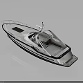 Sleek White Yacht With Open Deck Railing And Cockpit Steps Design 3d model