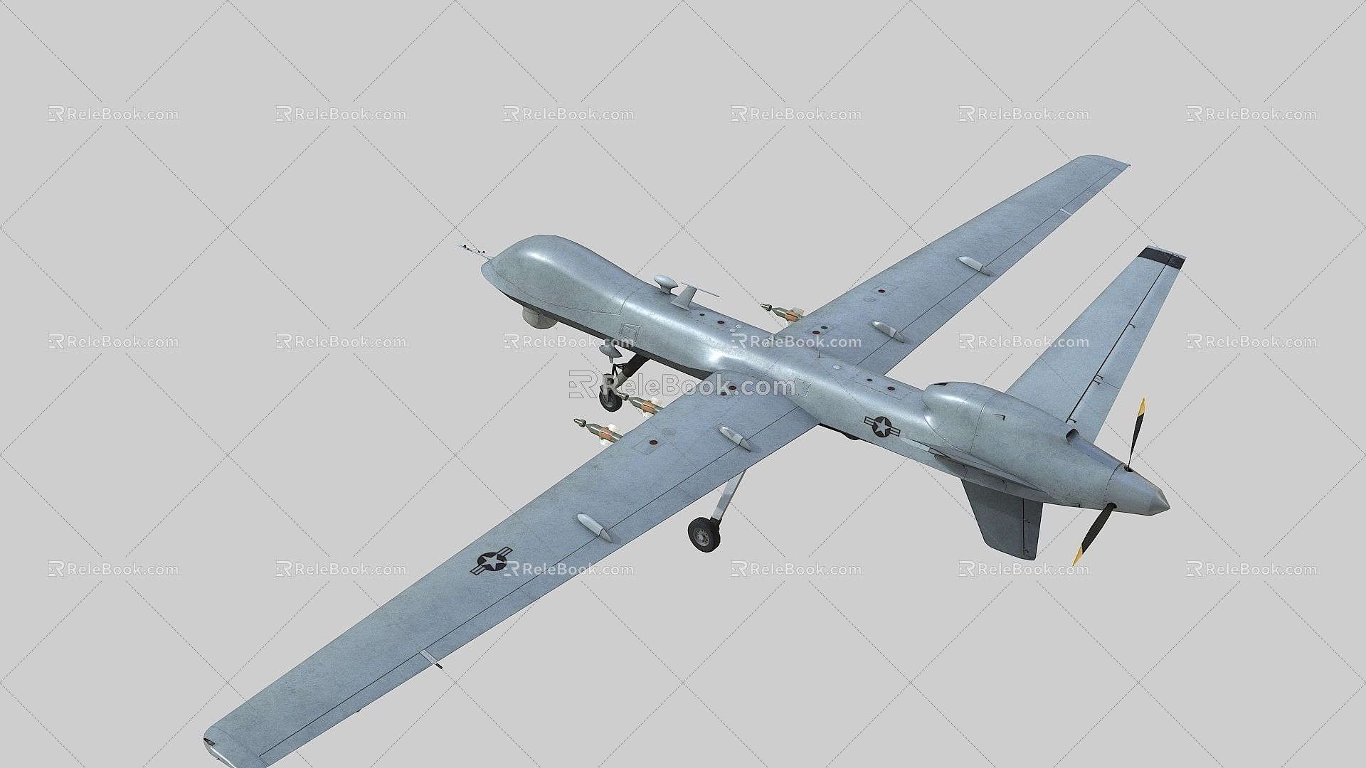 Imagining Enemy PBR US MQ9 Predator Reaper Reaper UAV MQ9 Cha Hit Integrated UAV 3d model