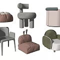 Various Stylish Children's Chairs With Cute Modern Designs And Colorful Padded Seats