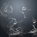 Modern Water Fountain With Dynamic Water Flow And Artistic Reflections On Dark Background
