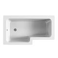 Modern White Freestanding Bathtub With Sleek Design Clean Lines And Integrated Drain