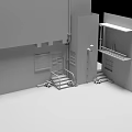 Architectural Building Components Featuring Staircase Railing Windows And Wall Structure 3d model