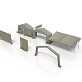 Minimalist Gray Furniture Components With Modular Unassembled Parts And Modern Design