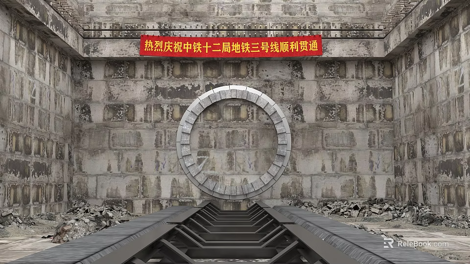 Industrial Equipment Tunnel Boring Machine Facilitates Metro Line 3 Construction Breakthrough 3d model 