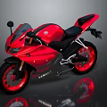 Yamaha Red Sport Motorcycle With Sleek Modern Design Black Seat And Red Wheels