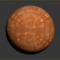 Orange Decorative Sphere With Brick Like Tile Pattern On Dark Background