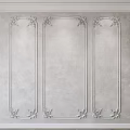 Light Gray Wall Panels With Decorative Carved Patterns Vertically Arranged 3d model