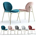 Modern Colorful Accent Chairs With Metal Legs And Upholstered Seats In Various Hues