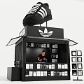 Adidas Interactive Zone With Large Sneaker Model And Interior Merchandise