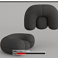 Modern Single Sofa Lazy Sofa Sofa Stool 3d model