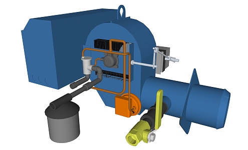 modern boiler equipment machinery 3d model