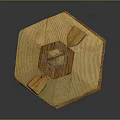 Handcrafted Wooden Decorative Structure With Multi Tiered Design And Small Tower On Top