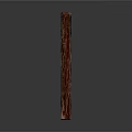 Elegant Dark Wooden Rectangular Household Item With Carved Bamboo Pattern Surface 3d model