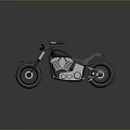 Modern 3D Motorcycle Model Design With Black Gray Body And Leather Seat