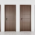 Modern Wooden Hinged Doors Showcasing Diverse Panel Patterns And Glass Panel Design Option 3d model