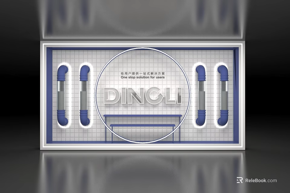 DINGLI Professional Packaging Machinery Design With Grid Background And Blue Lines 3d model 