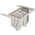 Light Colored Clothes on White Wall Mounted Hanger with Long Sleeve Tops and Pants