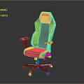 Ergonomic Black Gray Gaming Chair With Adjustable Armrests And Swivel Base