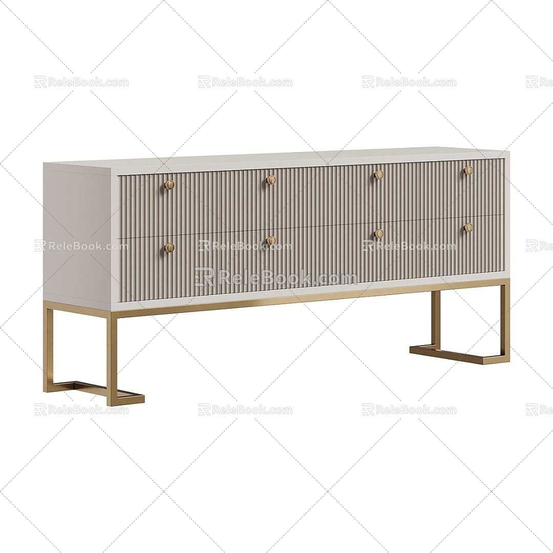 Nordic minimalist TV cabinet 3d model