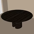 Modern round dining table 3d model