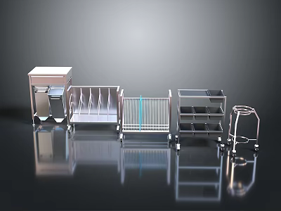 Modern Metal Kitchen Storage Shelves Carts And Racks With Wheels 3d model