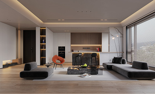 modern living room 3d model