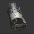 Stylish Gray Camouflage Sneakers With Green Lightning Logo White Laces And Sole