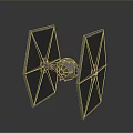TIE Fighter Spacecraft Model for Space Exploration and Starship Design 3d model