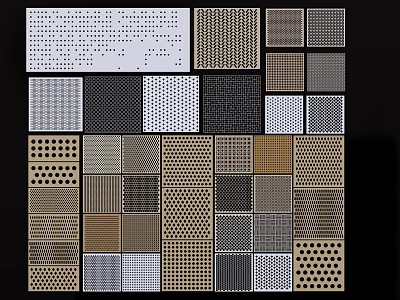 Modern Decorative Partitions With Perforated Metal Panels And Various Patterns 3d model