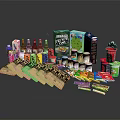 Assorted Packaged Food And Beverage Items Including Bottles Cans And Snacks