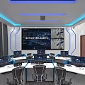 Modern Monitoring Room Traffic Law Enforcement Case Handling Center 3d model
