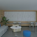 Modern Light Wood Office Pantry With Comfortable Lounge Seats And Bright Large View Windows