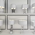 Unique Shaped Table Lamps With Diverse Creative Bases For Modern Home Shelf 3d model