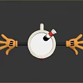 Cute Cup Shaped Cartoon Character With Red White Striped Hat Red Nose And Outstretched Arms