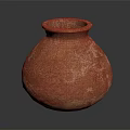 Red Pottery Sculpture with Rough Textured Surface and Classic Handcrafted Design