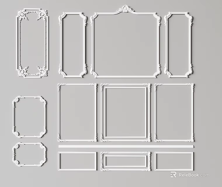 Decorative Lines Frames With Various Designs And Shapes For Decoration 3d model