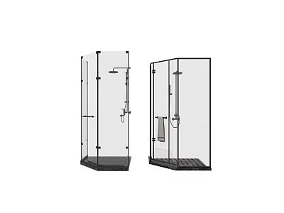 Transparent Glass Shower Sauna Enclosure With Modern Design And Functional Features 3d model