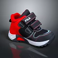 FILA Kids Black Red Sports Shoes With Velcro Straps Comfortable Design