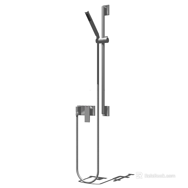 Modern Metal Shower Faucet System With Fixed Head And Handheld Sprayer 3d model 