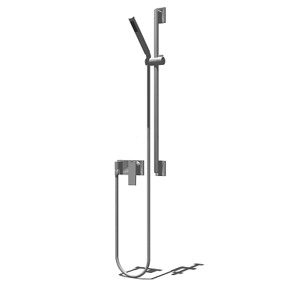 Modern Metal Shower Faucet System With Fixed Head And Handheld Sprayer 3d model