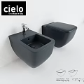 Modern Black Wall Mounted Toilet Design Made In Italy With Sleek Modern Finish