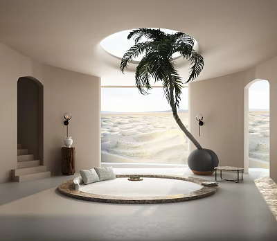 Quiet Homestay Hotel Video Room Leisure Room Resort Hotel Living Room Homestay 3d model